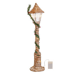 BigBuy Home Lampadaire Or Vert Doré Métal Fibre naturelle 20 x 20 x 90 cm