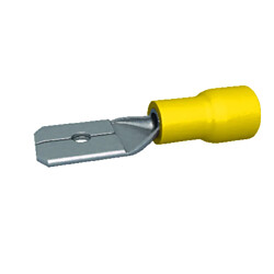 Bizline cosses 6.35 x 0.8 mm male jaune - boite de 100