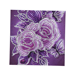 Acheter kit de point de croix paiting diamant 5d en forme de fleur pour artisanat rose rouge