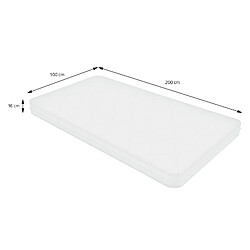 ML-Design Matelas Enfant 100x200 cm, Orthopédique, 7 Zones, Mousse Froid, Certifié Oeko Tex, Housse Amovible Lavable Fermeture Éclair, Hypoallergénique Antibactérien/Teste Substances Nocives 23 kg/m³ pas cher