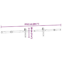 vidaXL Kit de quincaillerie de porte coulissante 213,5 cm acier noir pas cher