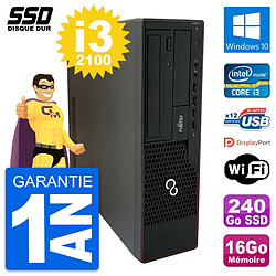 PC Fujitsu Esprimo E910 DT Intel Core i3-2100 RAM 16Go SSD 240Go Windows 10 Wifi - Occasion