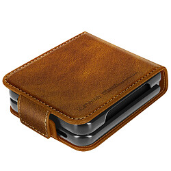 Avizar Étui pour Samsung Galaxy Z Flip 5 Clapet Vertical Porte-Carte Anti-RFID Marron