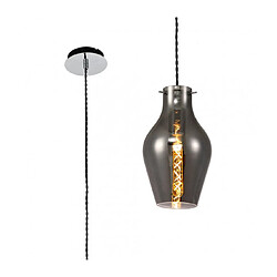 Luminaire Center Suspension design 1 ampoule Chrome poli,fumé