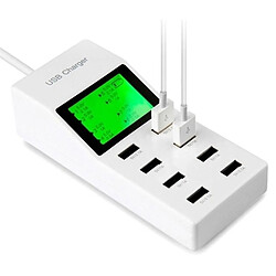 Wewoo 5V 2.1A + 2.1A + 1A + 1A + 1A + 0.5A + 0.5A 8 ports USB Superfast Chargeur USB de charge avec écran d'affichage pas cher