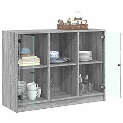 Avis vidaXL Buffet sonoma gris 102x37x75,5 cm bois d'ingénierie