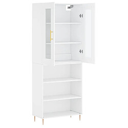 Avis vidaXL Buffet haut Blanc 69,5x34x180 cm Bois d'ingénierie