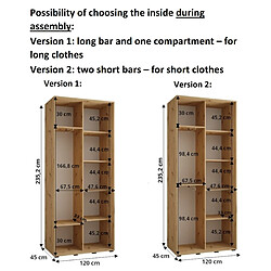 Avis Abiks Meble Armoire DAVOS 4 À Portes Coulissantes 235,2/120/45 2 Portes