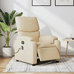 Maison Chic Fauteuil Relax pour salon, Fauteuil inclinable de massage électrique crème tissu -GKD87422