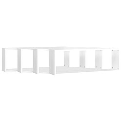 Avis vidaXL Étagère cube murale 4 pcs Blanc brillant 80x15x26,5 cm