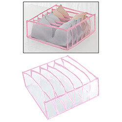 Acheter Sous-vêtements Pliables Organisateur Culotte Soutien-gorge Tiroir Boîte De Rangement Rose 6 Poignées