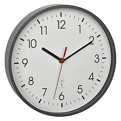 TFA Dostmann Horloge Murale analogique Radio-pilotée 60.3550.10, Haute précision, élégante, analogique, Couvercle en Verre, pour Bureau, Maison, Cadeau, 245 x 245 x 42 mm, Gris