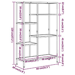 Acheter vidaXL Étagère à livres 80x30x120 cm Acier et bois d'ingénierie