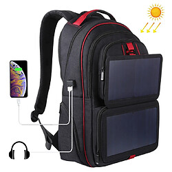 Wewoo Sac à dos 14W à pour ordinateur portable à deux épaulesà énergie solaire et à l'extérieuravec sortie USB 5V 2.1A Max Noir