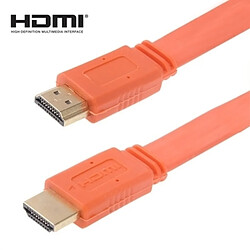 Wewoo Câble or et Orange Version 1.4, plaqué HDMI à HDMI 19Pin plat, support HD TV / XBOX 360 / PS3 Playstation 3 / projecteur / lecteur DVD etc, longueur: 1,5 m