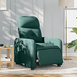 Maison Chic Fauteuil Relax pour salon, Fauteuil inclinable électrique Vert foncé Tissu -GKD71478