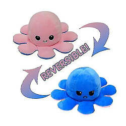 Universal Flip Octopus Doll Double-face Flip Doll Octopus en peluche jouet ¼ˆpink blueï¼ ‰