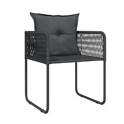 Acheter vidaXL Ensemble de salle à manger de jardin 3 pcs Noir