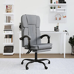 Maison Chic Fauteuil inclinable de bureau,Fauteuil luxe de relaxation Gris clair Tissu -MN69729