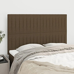 Maison Chic Lot de 4 Têtes de lit design pour chambre - Décoration de lit Marron foncé 72x5x78/88 cm Tissu -MN69574