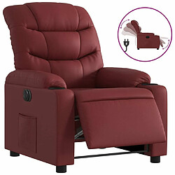 Maison Chic Fauteuil Relax pour salon, Fauteuil inclinable électrique Rouge bordeaux Similicuir -GKD43295