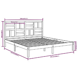 vidaXL Cadre de lit sans matelas bois massif gris 200x200 cm pas cher