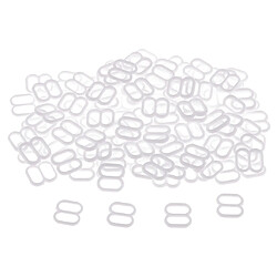 Acheter 100Pcs 6mm Nylon Adjustment 8 Crochet Soutien-Gorge Slider Boucle Bikini Attaches Blanc