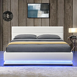 Avis Meubler Design Lit Led Avec Coffre De Rangement Ava - Blanc - 140x190