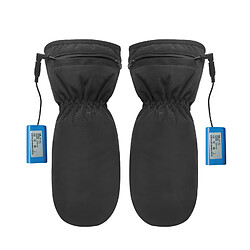 INF Gants chauffants avec batterie rechargeable et fermeture éclair Black Autonomie de la batterie de 8 heures