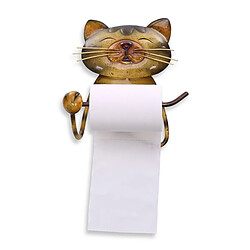 Universal Porte-papier toilette Porte-serviettes en papier pour visage de chat Porte-papier pour rouleau de toilette en fonte rétro pour accessoires de salle de bains (jaune)