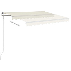 Avis Maison Chic Auvent automatique | Store banne extérieur | Marquise avec capteur de vent et LED 350x250 cm Crème -MN80503