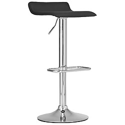 Decoshop26 Tabouret de bar x1 avec repose-pieds siège pivotant à 360° design simple PVC noir et métal chromé 10_0004797