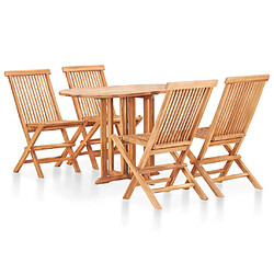 Maison Chic Mobilier à dîner pliable 5 pcs de jardin - Ensemble table et chaises d'extérieur - Salon/Mobilier de jardin classique Bois solide de teck -MN17141