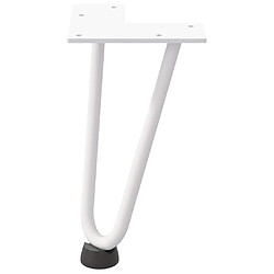 Acheter vidaXL Pieds de table en forme d'épingle à cheveux 4 pcs blanc 20 cm