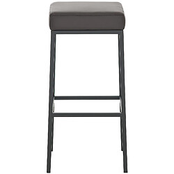 Decoshop26 Tabouret de bar en synthétique marron pieds en métal noir design moderne 10_0000429