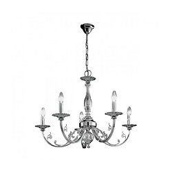 Luminaire Center Chandelier classique PISANI chrome 5 ampoules