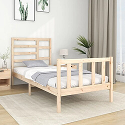 Maison Chic Lit Moderne Chambre - Cadre/structure de lit pour adulte bois massif 75x190 cm petit simple -MN35117