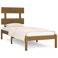 vidaXL Cadre de lit sans matelas marron miel 100x200 cm bois massif