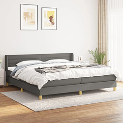 vidaXL Sommier à lattes de lit avec matelas Gris foncé 200x200cm Tissu