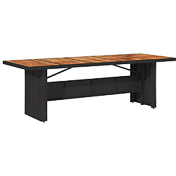 vidaXL Table de jardin et dessus en bois d'acacia noir résine tressée