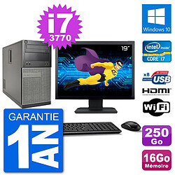 PC Dell 3010 MT Ecran 19" i7-3770 RAM 16Go Disque Dur 250Go HDMI Windows 10 Wifi - Occasion