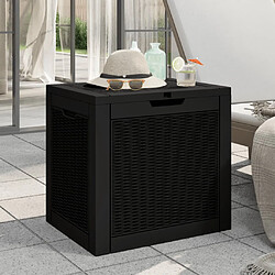 vidaXL Boîte de stockage de jardin noir 55,5x43x53 cm polypropylène