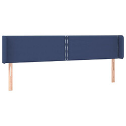 Maison Chic Tête de lit moderne avec oreilles pour chambre - Décoration de lit Bleu 163x16x78/88 cm Tissu -MN29328