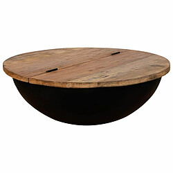 Table Basse Alexandra House Living Noir Fer Bois de manguier 86 x 30 x 86 cm