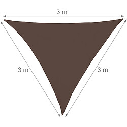 Helloshop26 Voile d'ombrage triangle 3 x 3 x 3 m brun 13_0002939