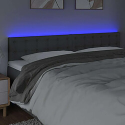 Avis Maison Chic Tête de lit scandinave à LED,meuble de chambre Gris foncé 200x5x78/88 cm Tissu -MN35021