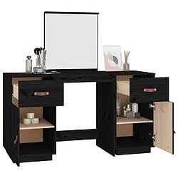 Acheter vidaXL Ensemble de coiffeuse avec miroir noir bois de pin solide