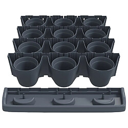 Avis vidaXL Ensemble de jardinières verticales 12 pcs Anthracite PP