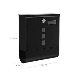 Avis Helloshop26 Boîte aux lettres murale avec serrure avec cache fenêtres de visualisation emplacement pour nom rouleau pour journaux facile à installer noir 12_0001641