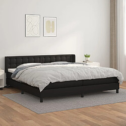 Maison Chic Lit Adulte - Lit simple Lit à sommier tapissier avec matelas moelleux - Meuble de Chambre - Noir 200x200 cm Similicuir -MN60576